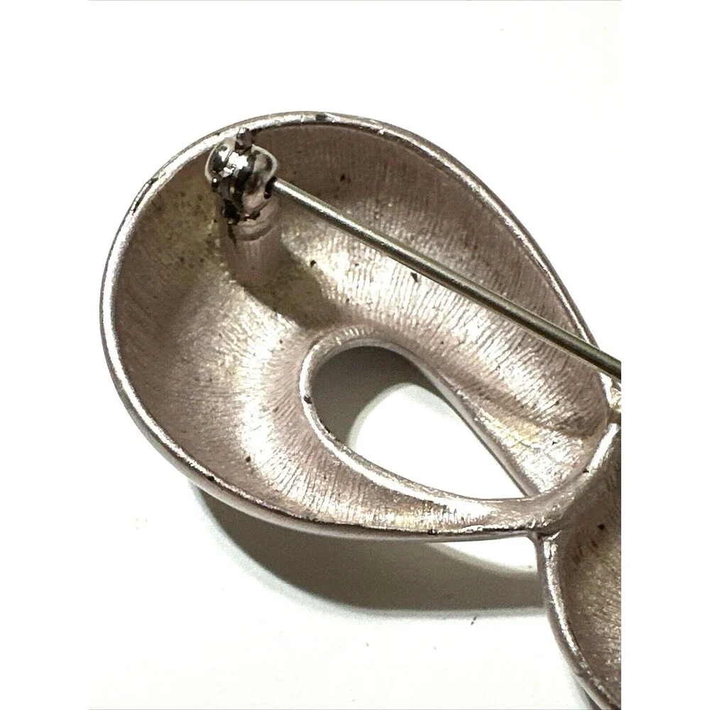 Vintage MONET MCM Modernist Abstract Swirl Loop Brooch Pin 3